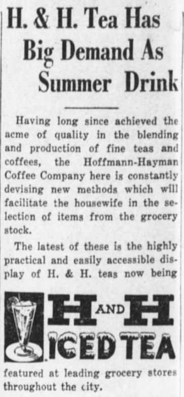 H and H Tea — Register, 22 Jun 1934 (1 of 2) 1934 Jun 22 San Antonio Register H and H Tea