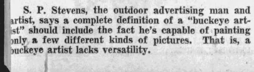 S. P. Stevens — outdoor advertising man and artist — SA Light, Sept 1958