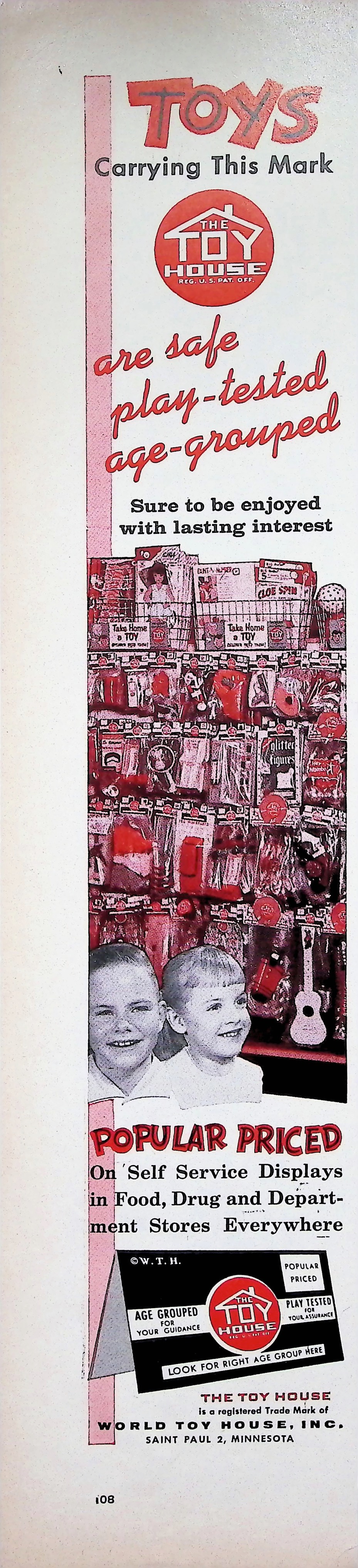 World Toy House ad — 601 Delaware as B&W Service toy warehouse, 6 Mar 1975