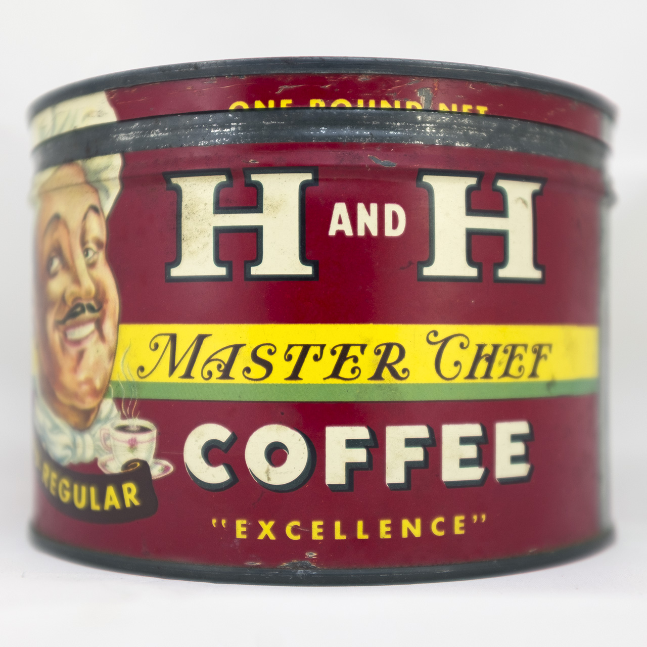 Master Chef one-pound tin, redesigned label