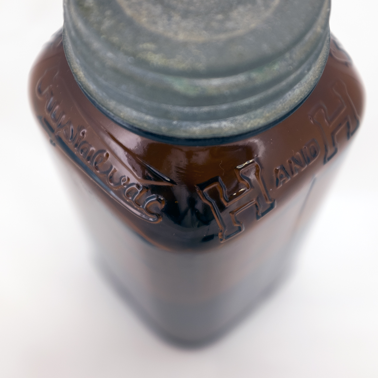 Small H and H Coffee Crystalvac Jar - Top corner