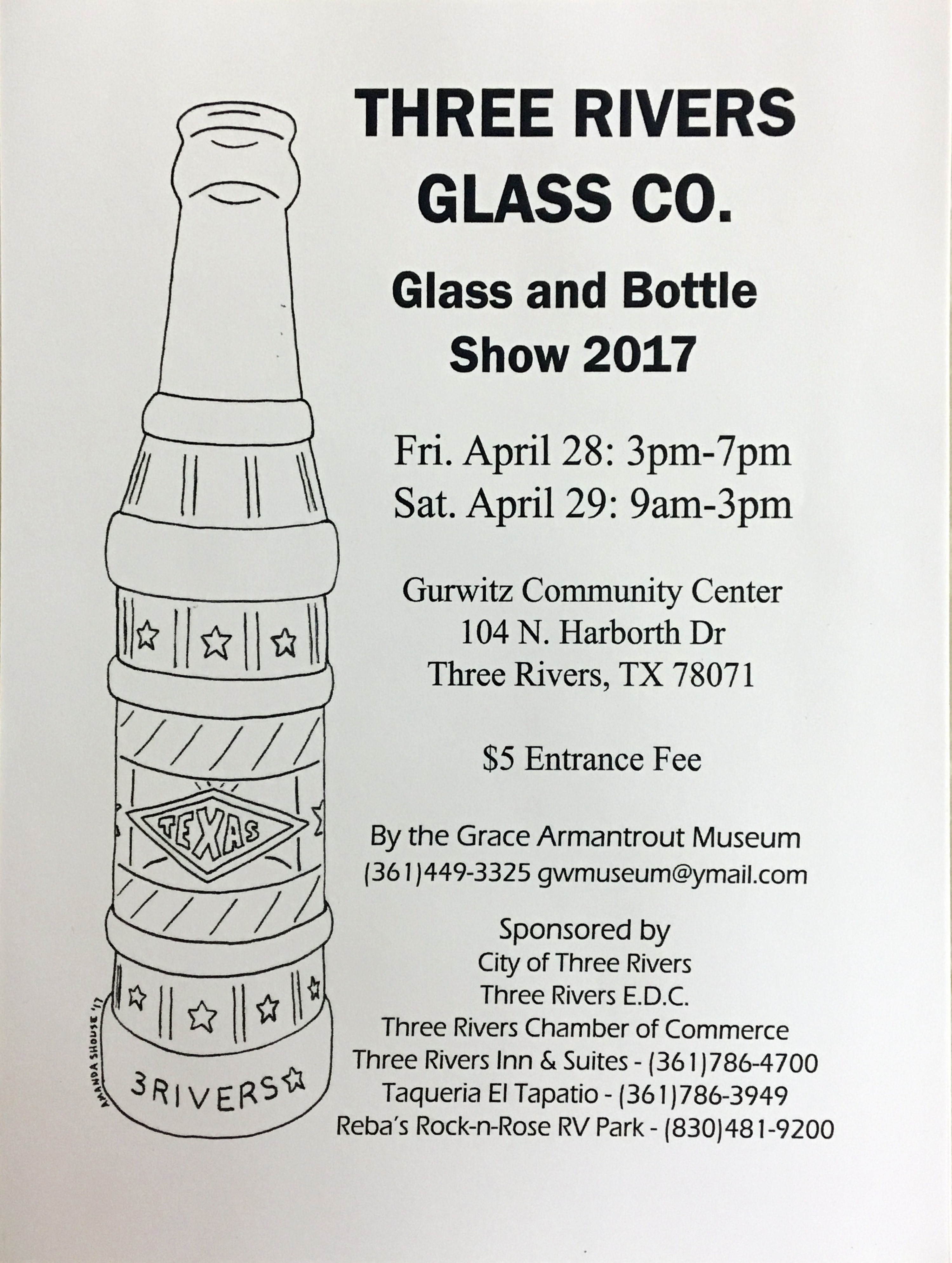 Three Rivers Glass Co. Glass and Bottle Show 2017 flyer