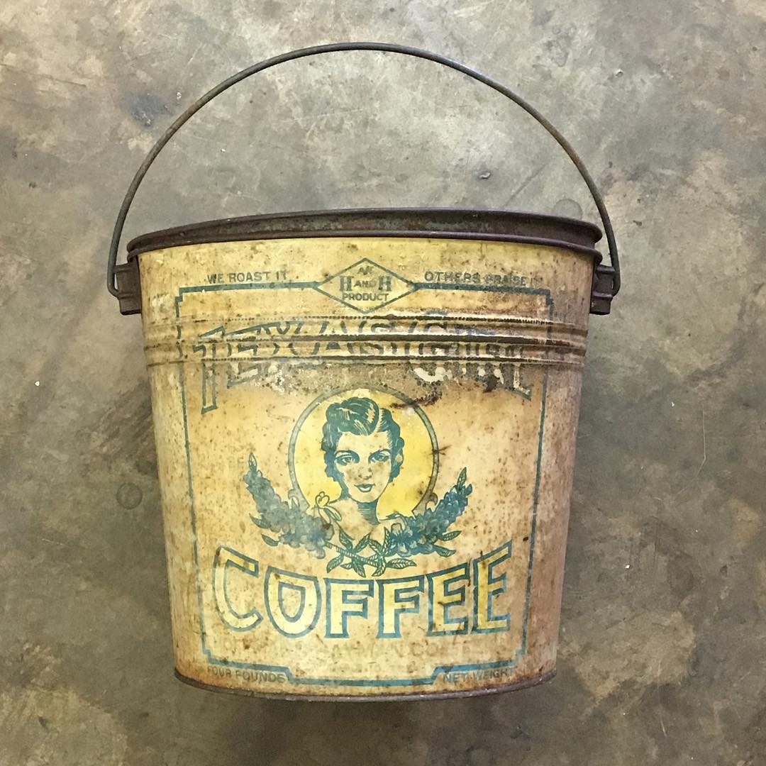 Texas Girl Coffee from H and H in 4 pound bucket.