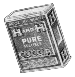 H and H Cocoa from the 26 Aug 1923 products display
