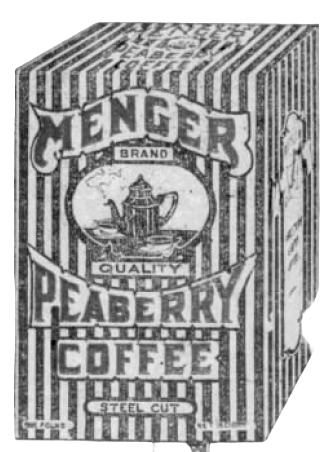 Menger Peaberry Coffee from the 26 Aug 1923 products display