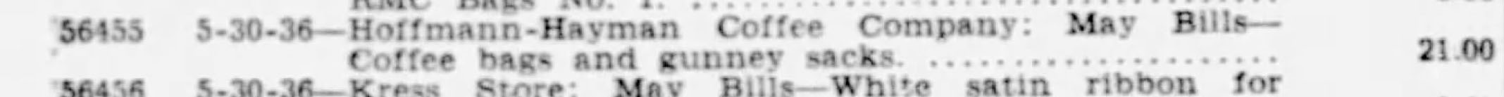 Hoffmann-Hayman coffee bags display banner, The News, 29 Jul 1936