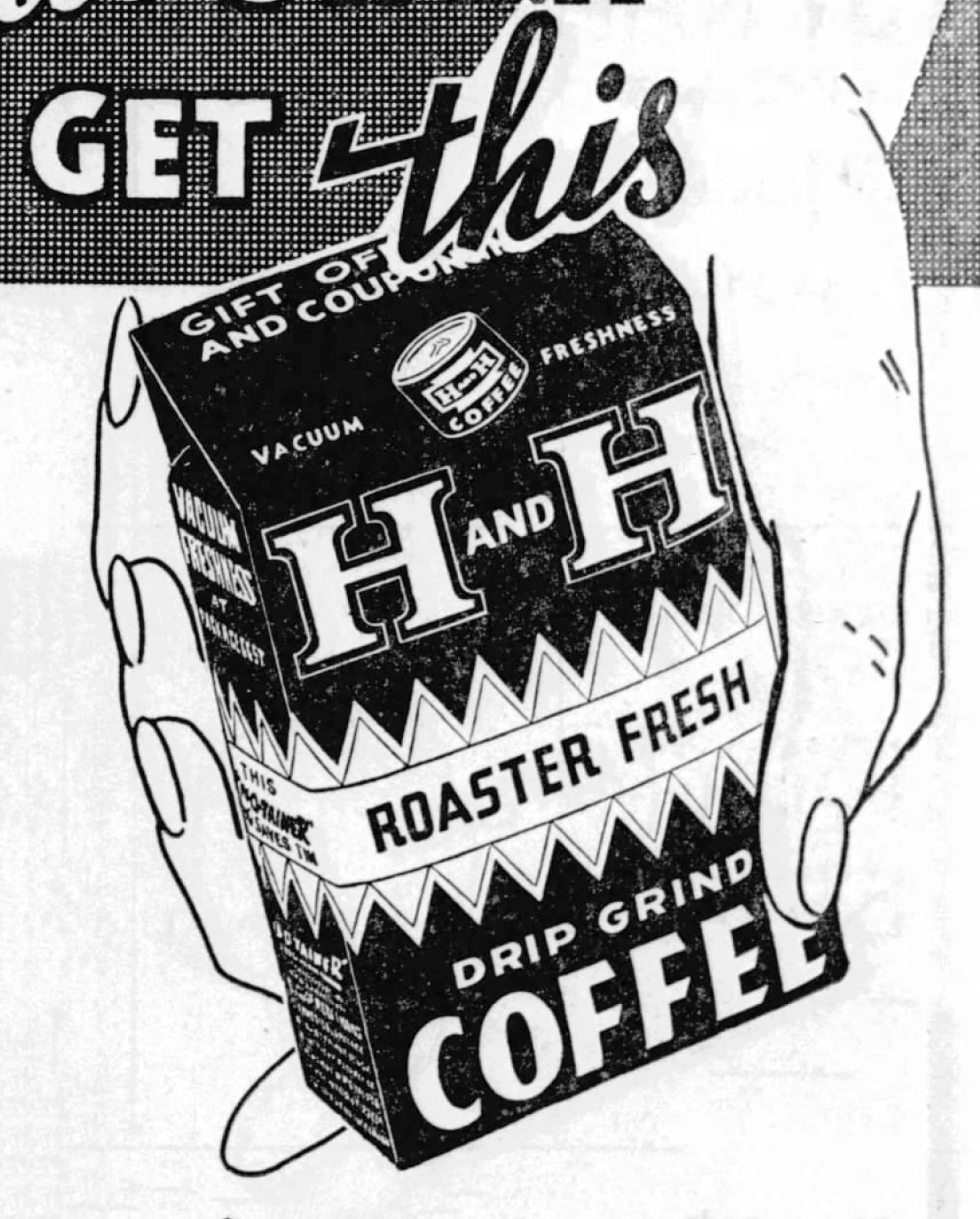 Vacuum Fresh headline and Flav-O-Tainer vs tin feature box, 23 Jul 1943 The News