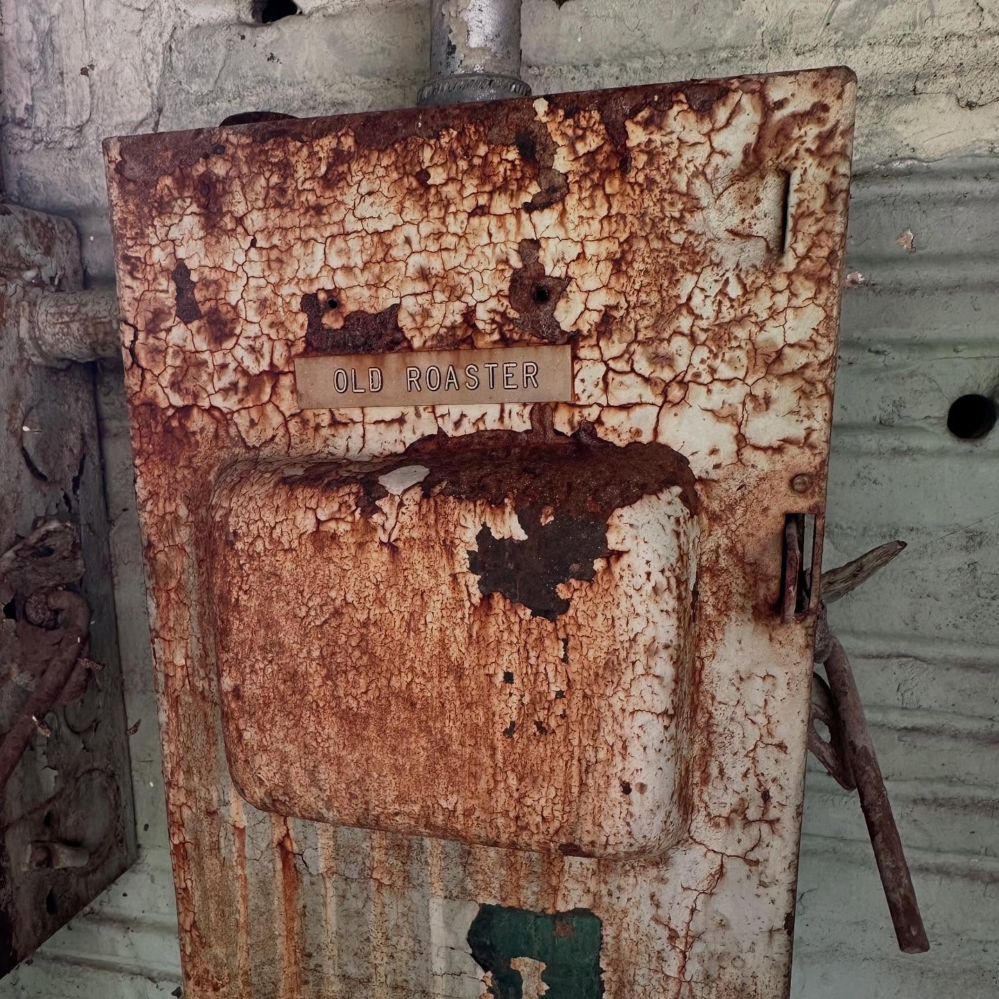 Old Roaster door at the H and H Coffee factory
