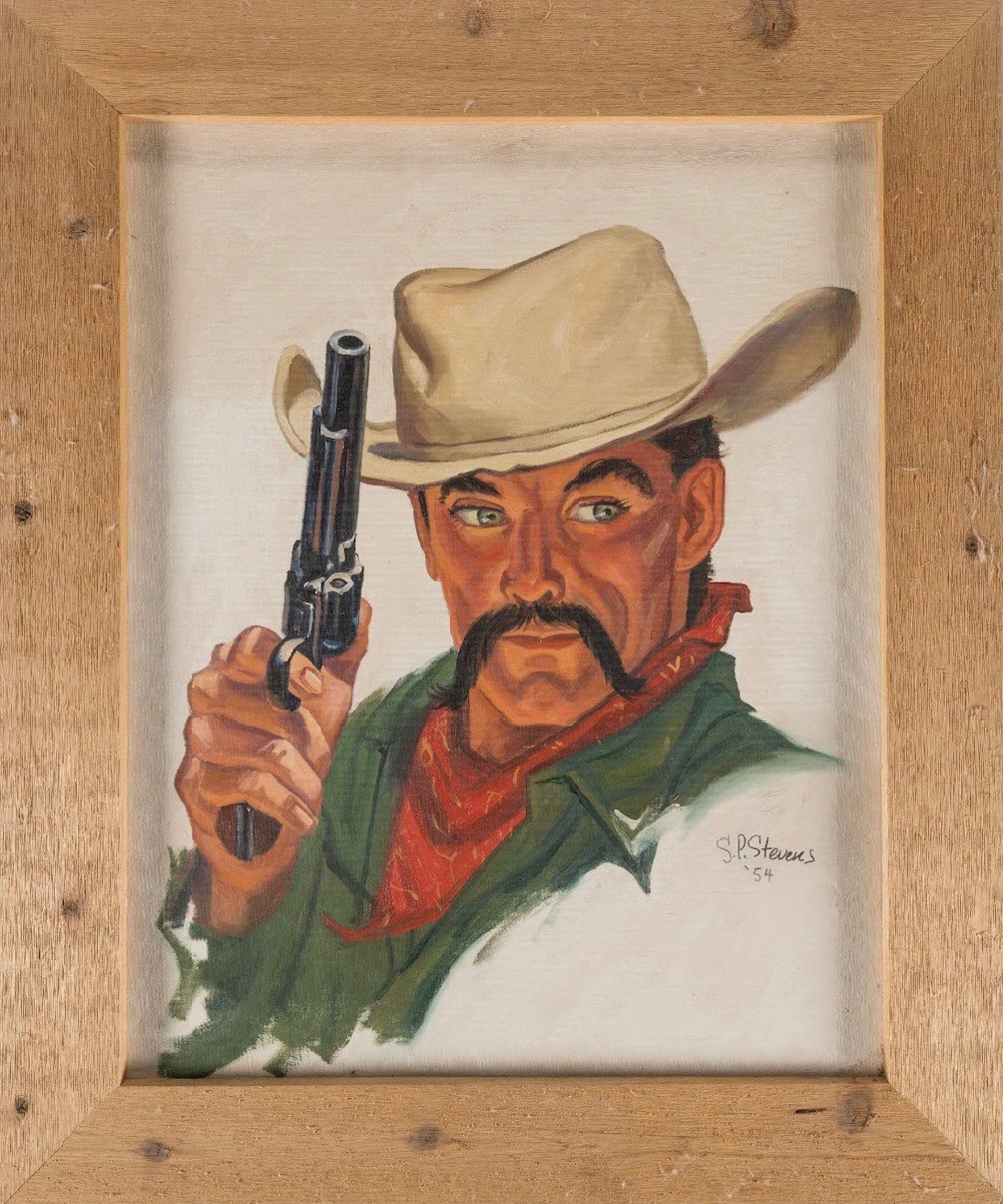 S. P. Stevens artwork sample — cowboy portrait