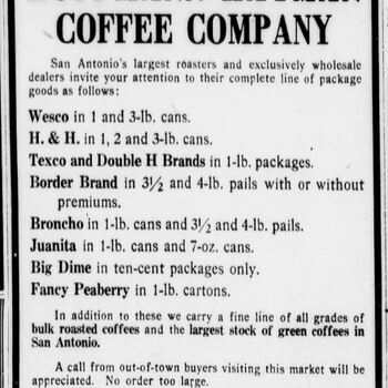 1917 Aug 19 San Antonio Express H&H ADV brands listed