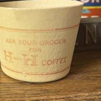 H and H Coffee paper sample cup