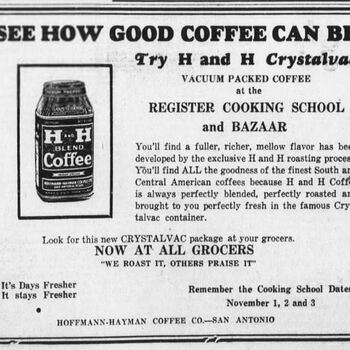 1933 Oct 27 San Antonio Register H&H Advert