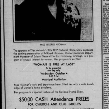 San Antonio Light, 27 Sep 1939 — Big Top Home Show ad listing Hoffman-Hayman Coffee Co.