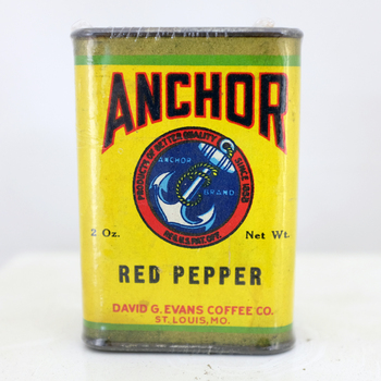Anchor Brand Red Pepper tin, 2 oz (David G. Evans Coffee Co.)