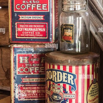 Border Premium pail — reference shelf shot (Alamy) showing cup-and-saucer premium cartouche