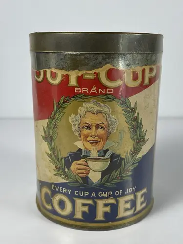 Joy-Cup Brand Coffee slip-lid tin
