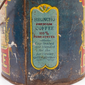Broncho Coffee Tin Front