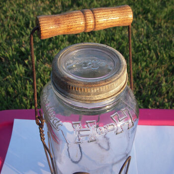 etsy HandH Crystalvac Mason jar with holder 1