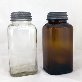 Small H and H Coffee Crystalvac Jars from Three River Glass Co.